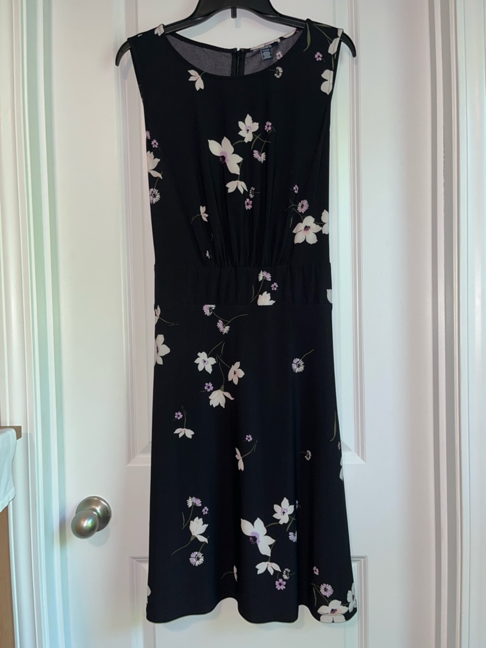 Chaps Sleeveless Black Floral Dress Women’s Size XL